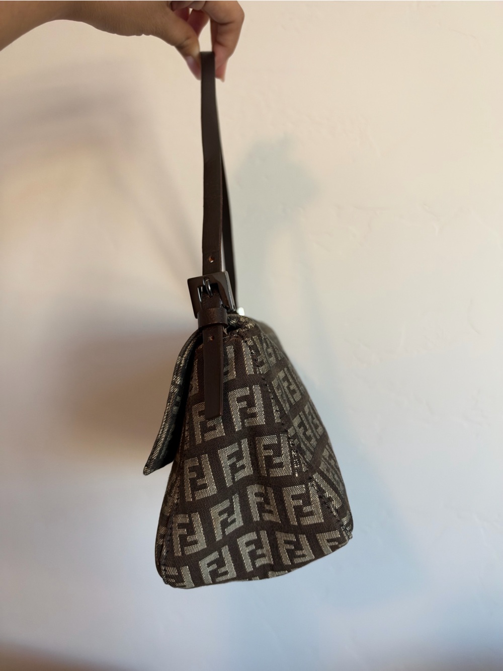 Authentic Vintage Fendi Zucchino East-West Baguette / Mamma Baguette🤎 - Picture 8 of 12